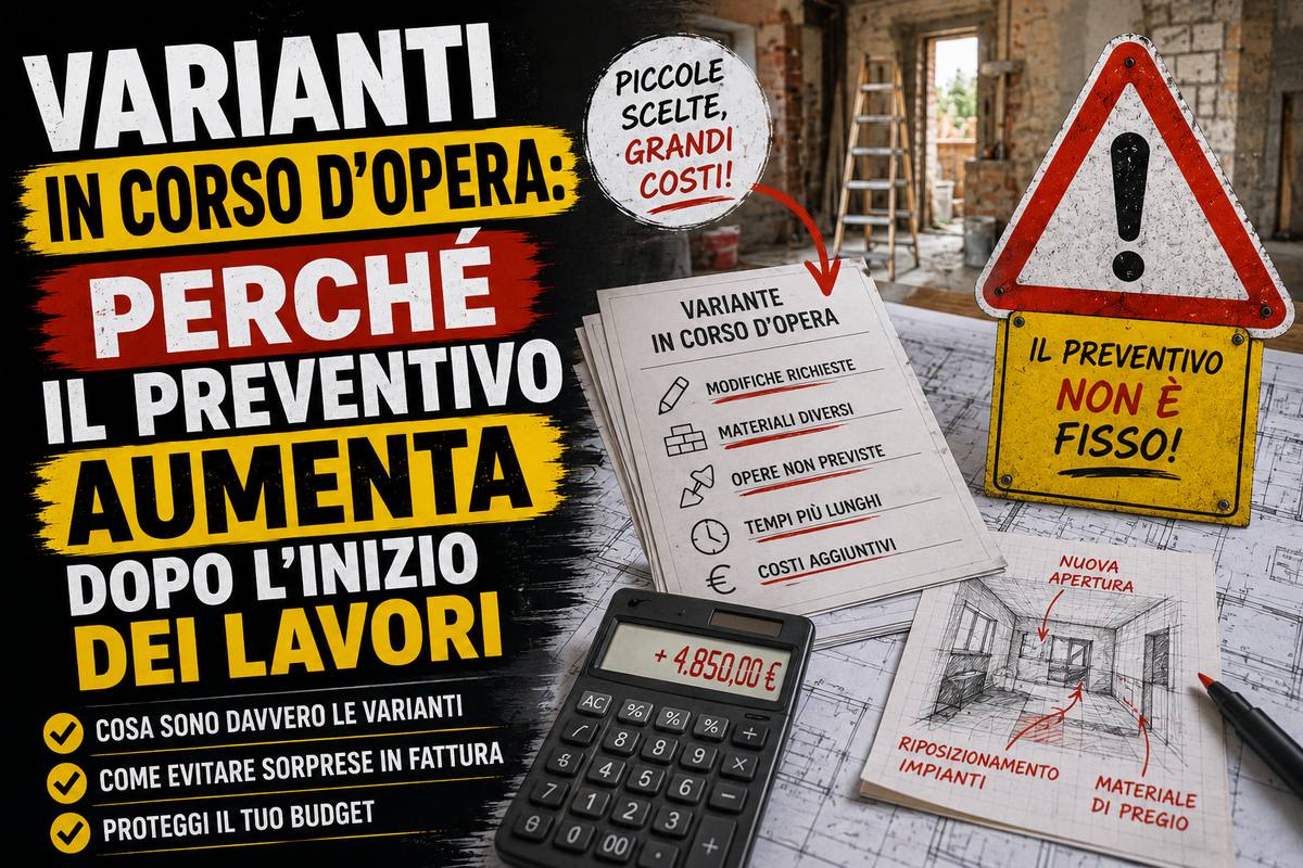 Varianti in corso d'opera: perché il preventivo aumenta
